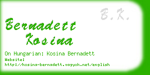 bernadett kosina business card